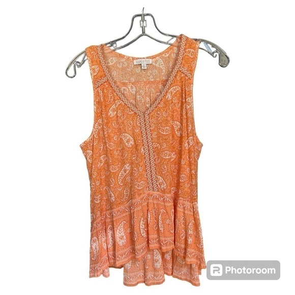 EUC Patrons of Peace boho paisley peplum tank top size M - Picture 1 of 5